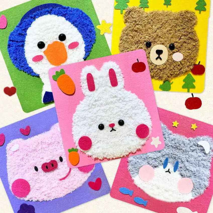 Cartoon Animal Punch Needle Embroidery Kit