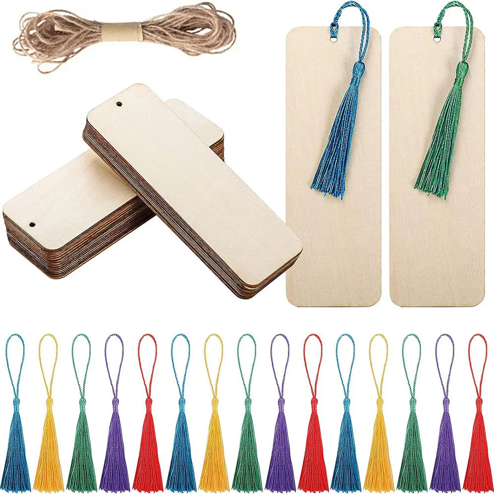 10/20/60pcs Bulk Wooden Bookmarks