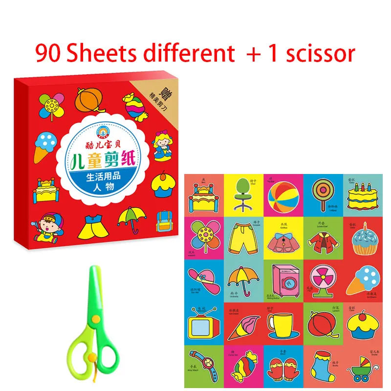 49–91pcs Kids Scissor Skills Cutting Practice Set