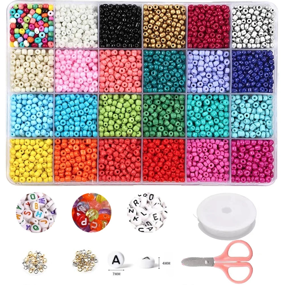 3000pcs Seed Beads & 150 Letter Beads Kit