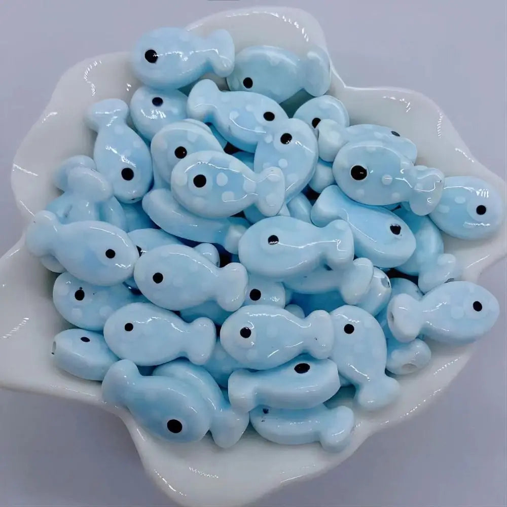 10pcs Handmade Ceramic Small Fish Beads