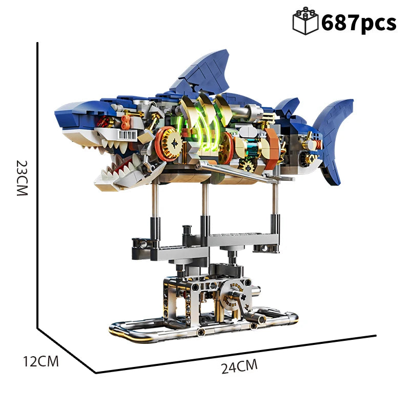 Mechanical Shark Building Blocks Set