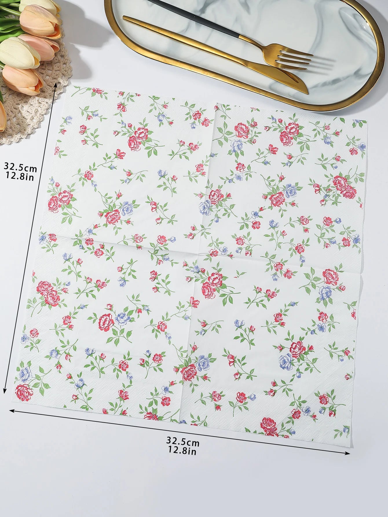 INS Style Floral Paper Napkins