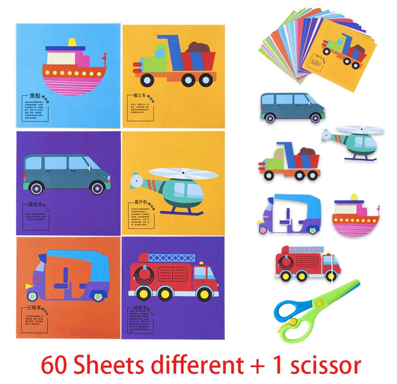 49–91pcs Kids Scissor Skills Cutting Practice Set