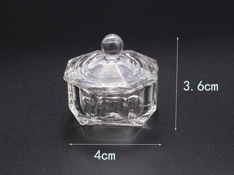 Crystal Glass Octagonal Dappen Dish with Lid