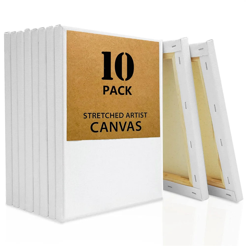 10pcs Square Blank Stretched Canvas with Wooden Frames