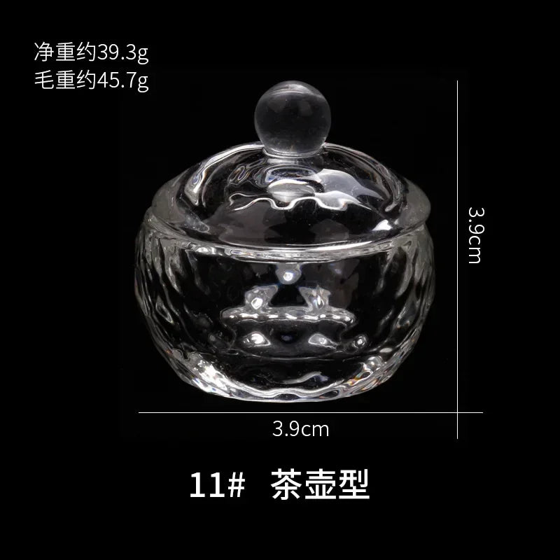 Crystal Glass Octagonal Dappen Dish with Lid