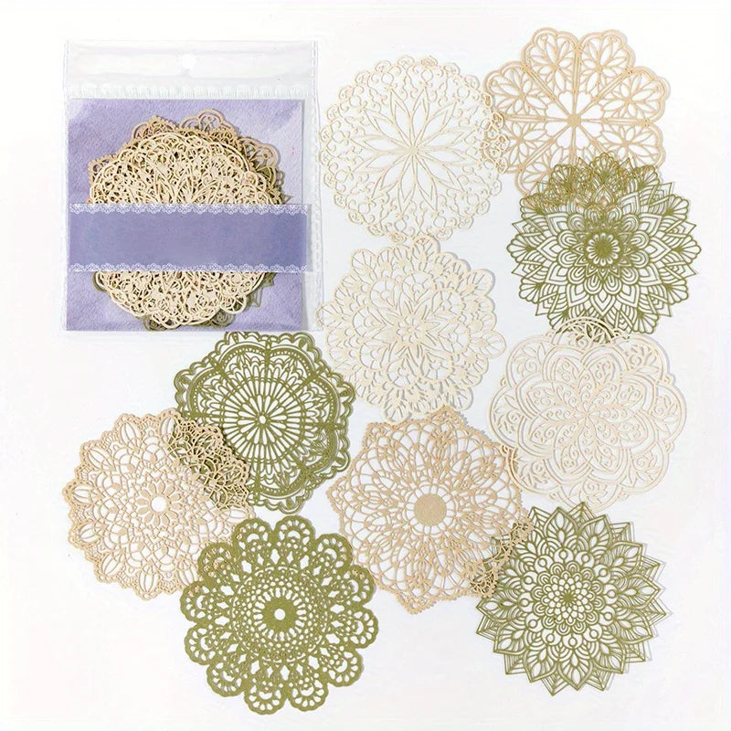 10pcs Vintage Lace Butterfly Hollow Craft Paper