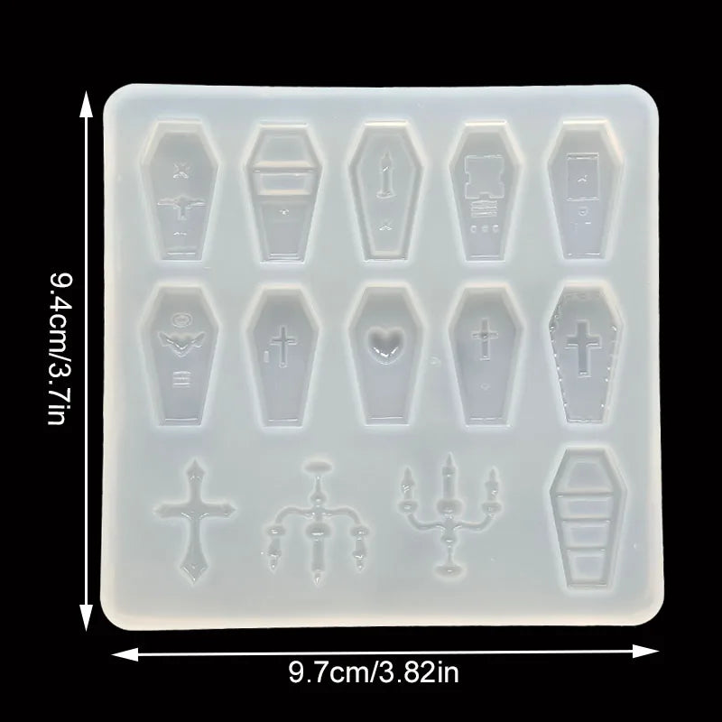 DIY Halloween Coffin-Shaped Silicone Resin Mold