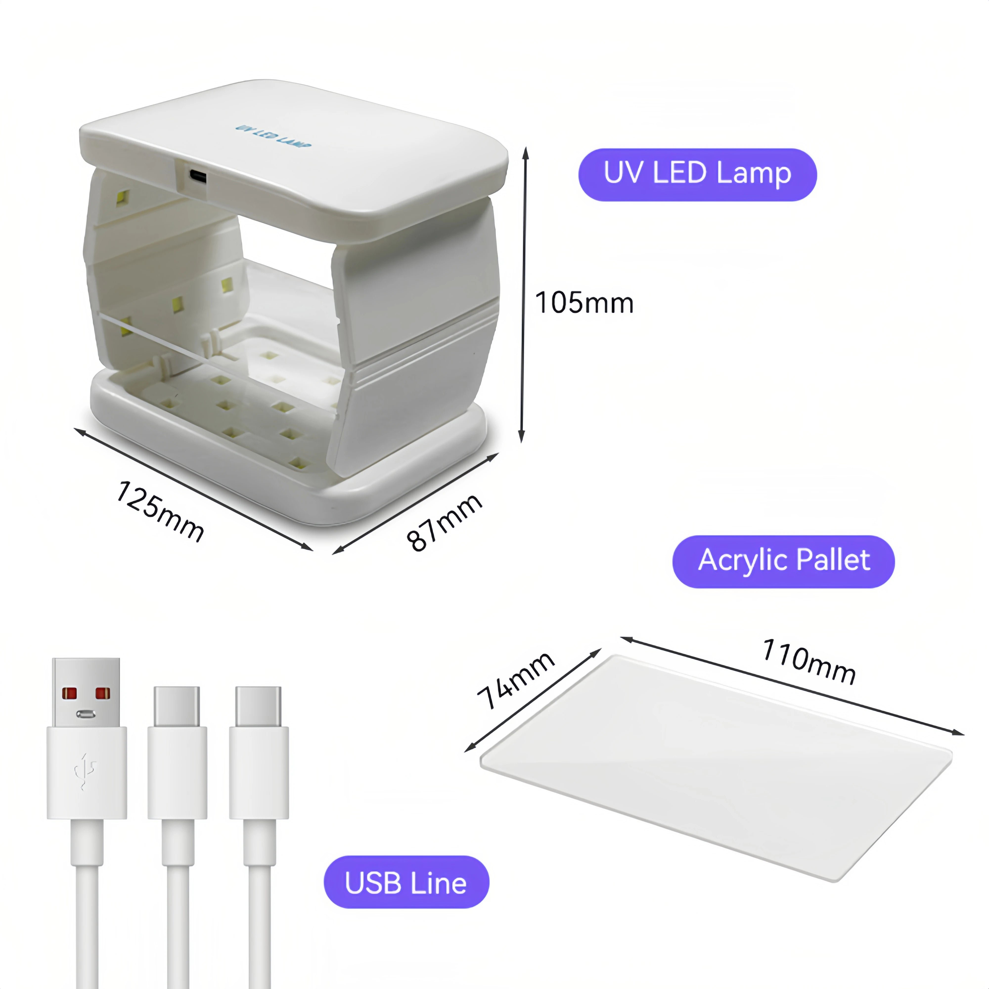 48W Dual-Sided Foldable UV Resin Curing Lamp