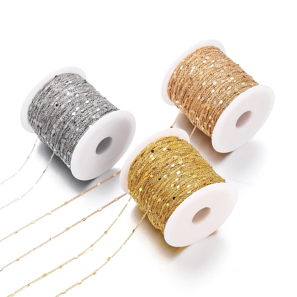 2 Meters No-Fade Sequins Chain Necklace