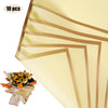10 Sheets Waterproof Flower Wrapping Paper with Gold Edges – Elegant Bouquet Packaging for DIY Weddings & Gifts