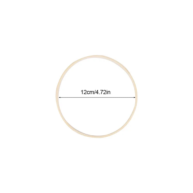 5Pcs Wooden Bamboo Hoops