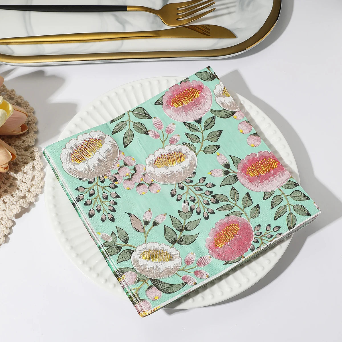 INS Style Floral Paper Napkins