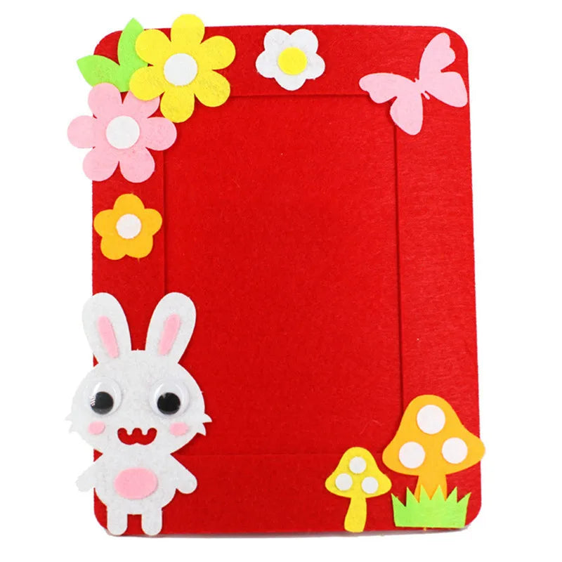 3pcs DIY Cartoon Animal Photo Frame Craft Set