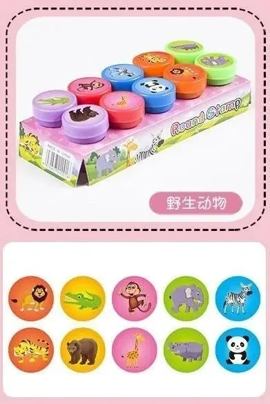 10pcs Assorted Self-Inking Stamps for Kids
