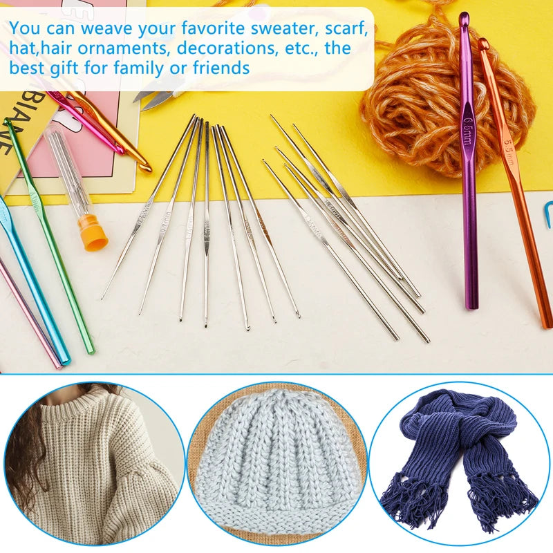 Fenrry Crochet Hooks Kit with Case & Accessories