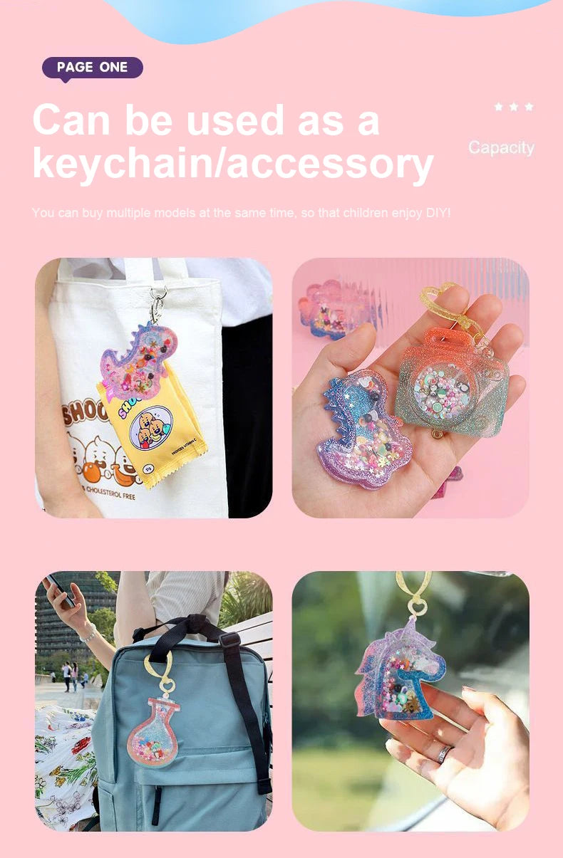 Kids Crystal Glue Keychain Craft Kit