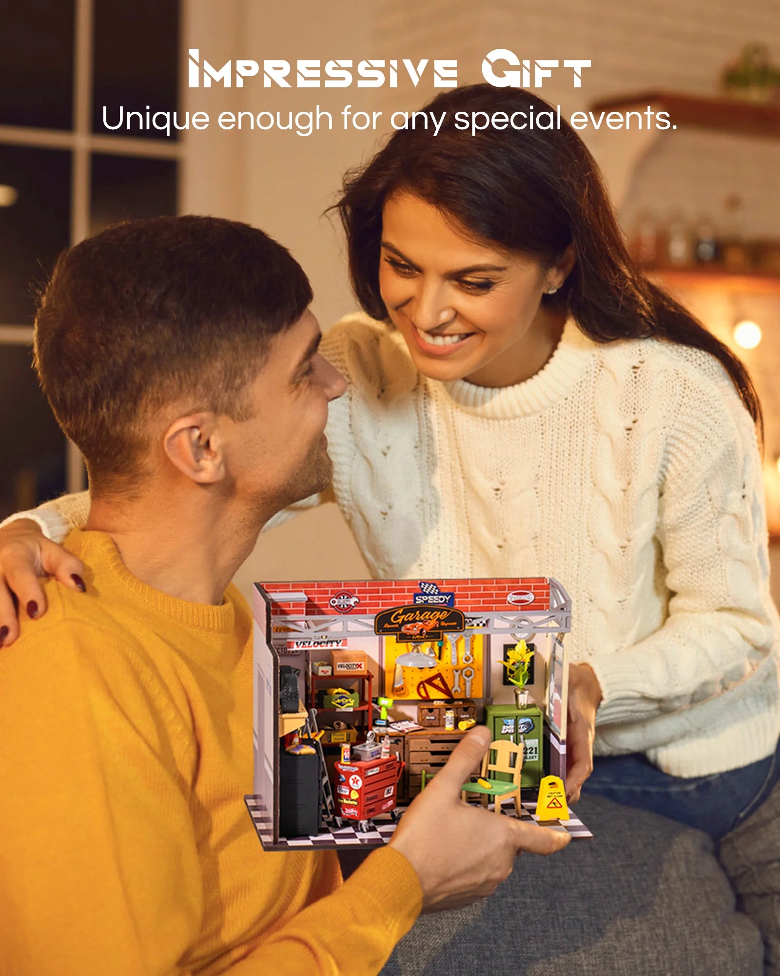 Robotime Rolife DIY Miniature Garage Workshop Dollhouse Kit