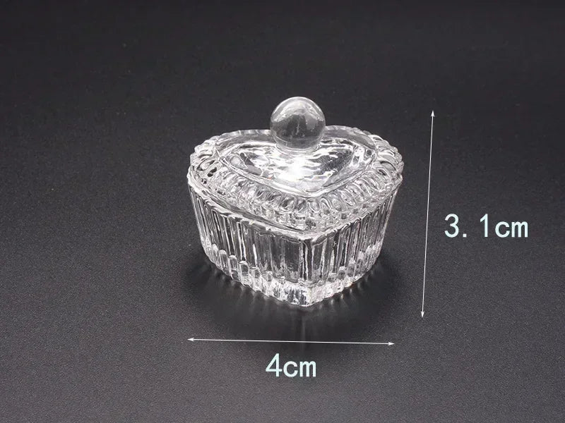 Crystal Glass Octagonal Dappen Dish with Lid