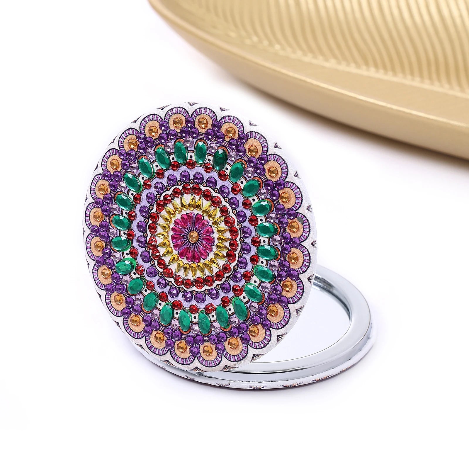 DIY Mandala Diamond Painting Compact Mirror Kit