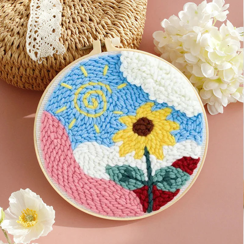 Sunflower DIY Punch Needle Embroidery Kit for Beginners