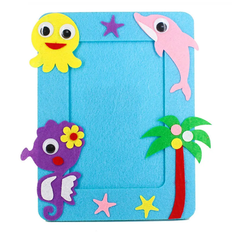 3pcs DIY Cartoon Animal Photo Frame Craft Set
