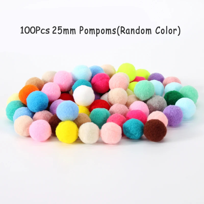 Plush Sticks, Pompoms & Googly Eyes Craft Set