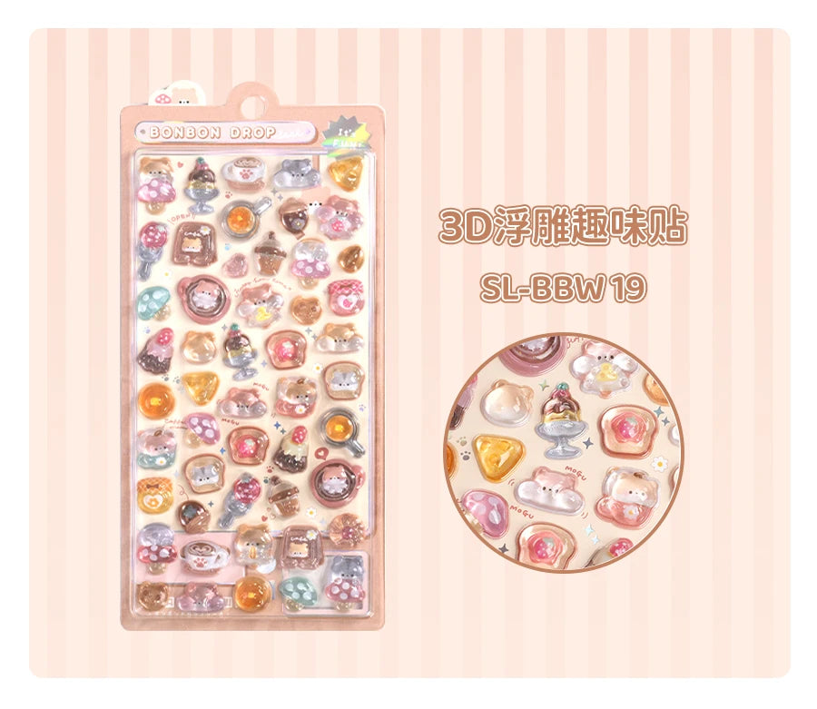 Sweet Fruit & Ice Cream 3D Relief Stickers