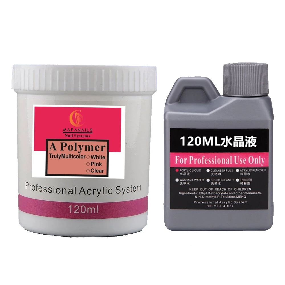 120ml EMA Acrylic Liquid & Pink Builder Powder Set