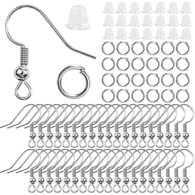 300pcs Earring Making Kit with Hooks, Rings & Backs