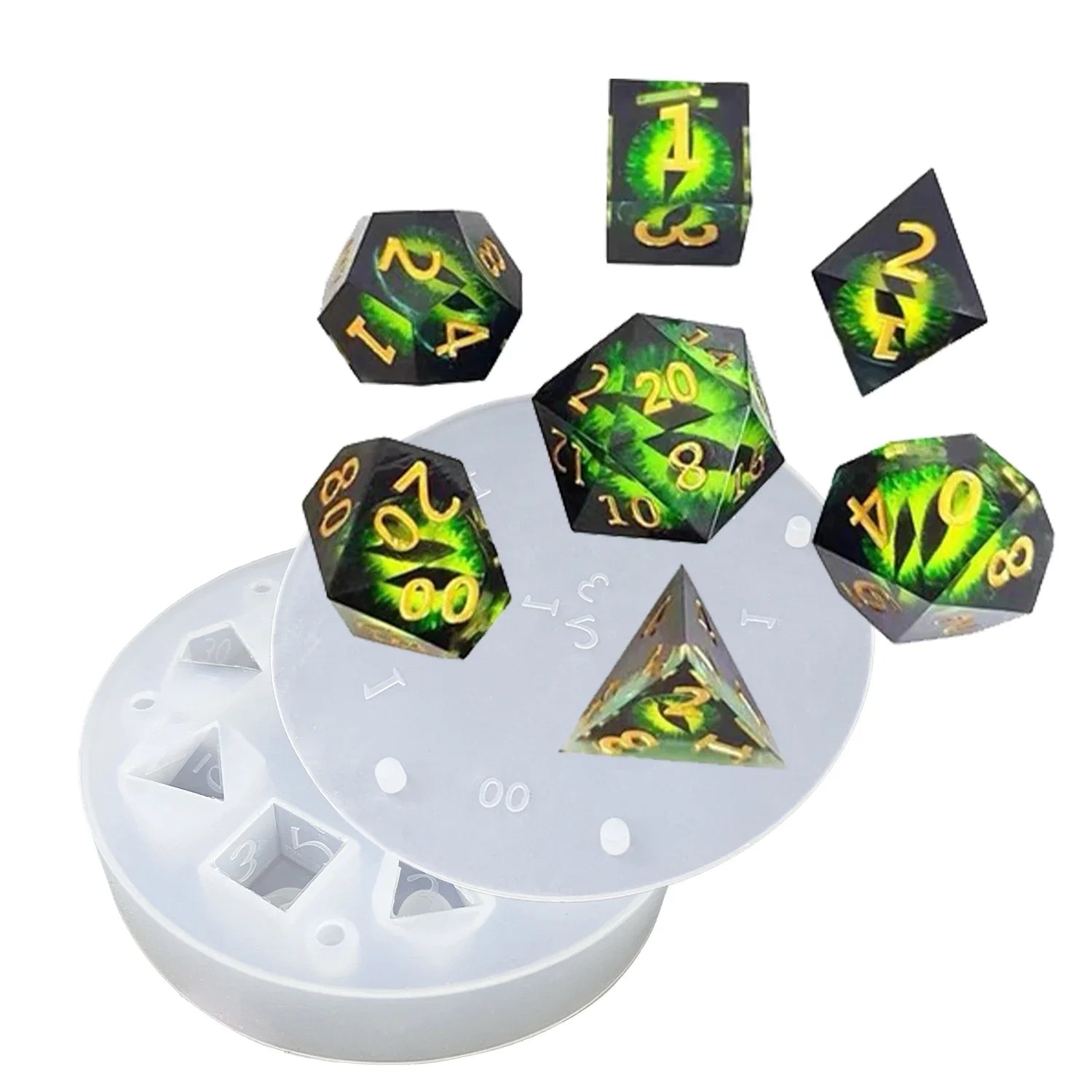 7-Piece Polyhedron Dice Silicone Mold