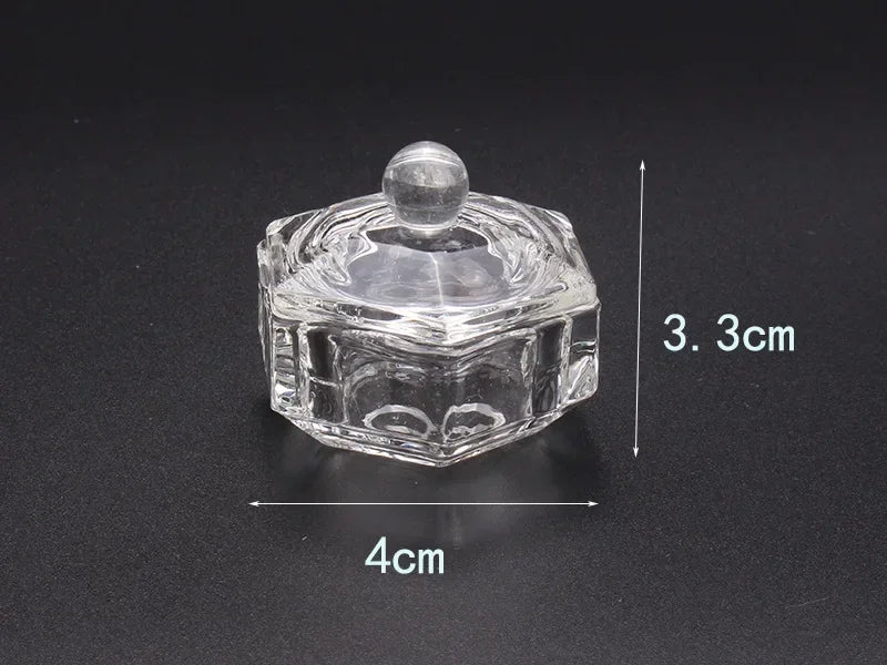 Crystal Glass Octagonal Dappen Dish with Lid