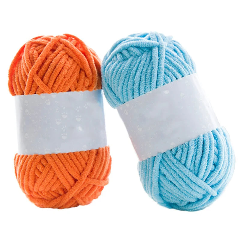 2pcs x 50g Soft Chenille Velvet Yarn