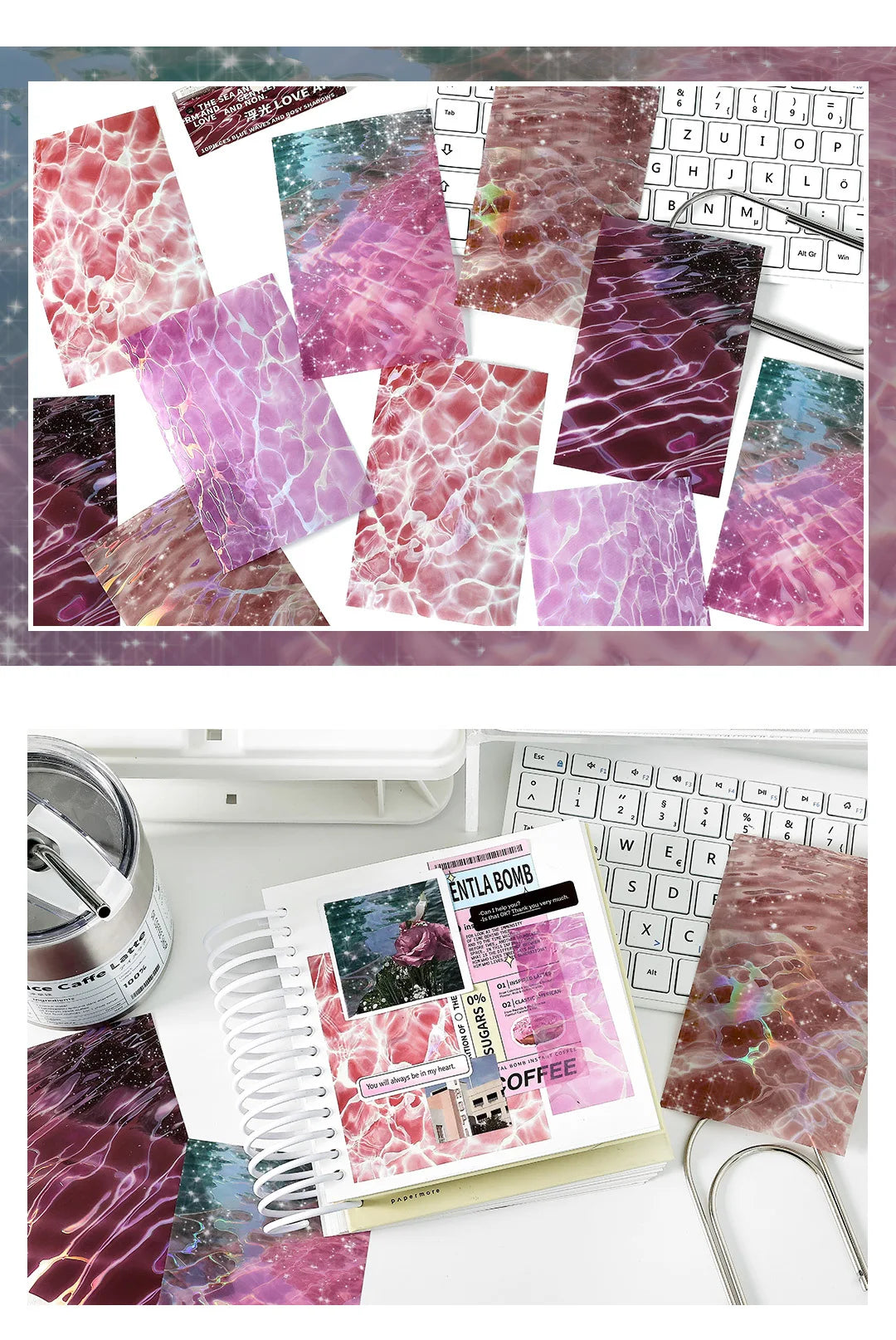 10pcs Wave Ripple Background Stickers