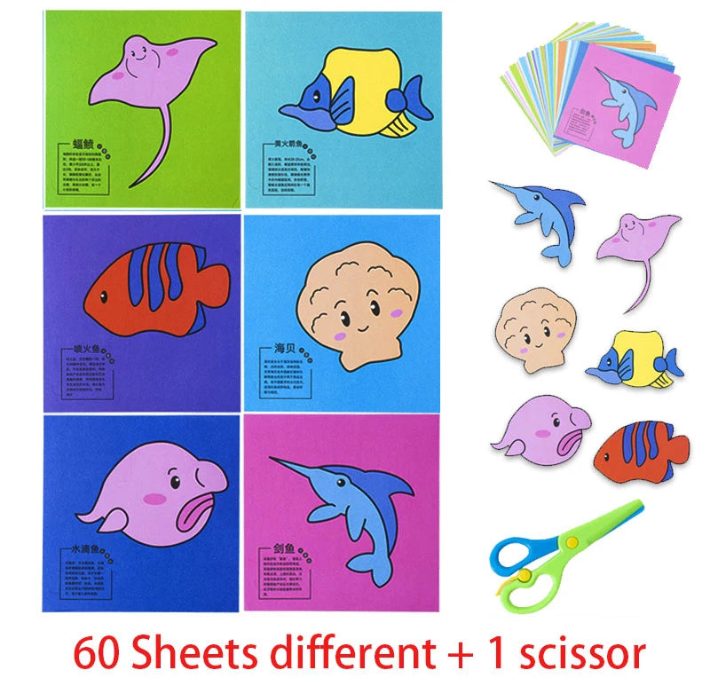 49–91pcs Kids Scissor Skills Cutting Practice Set