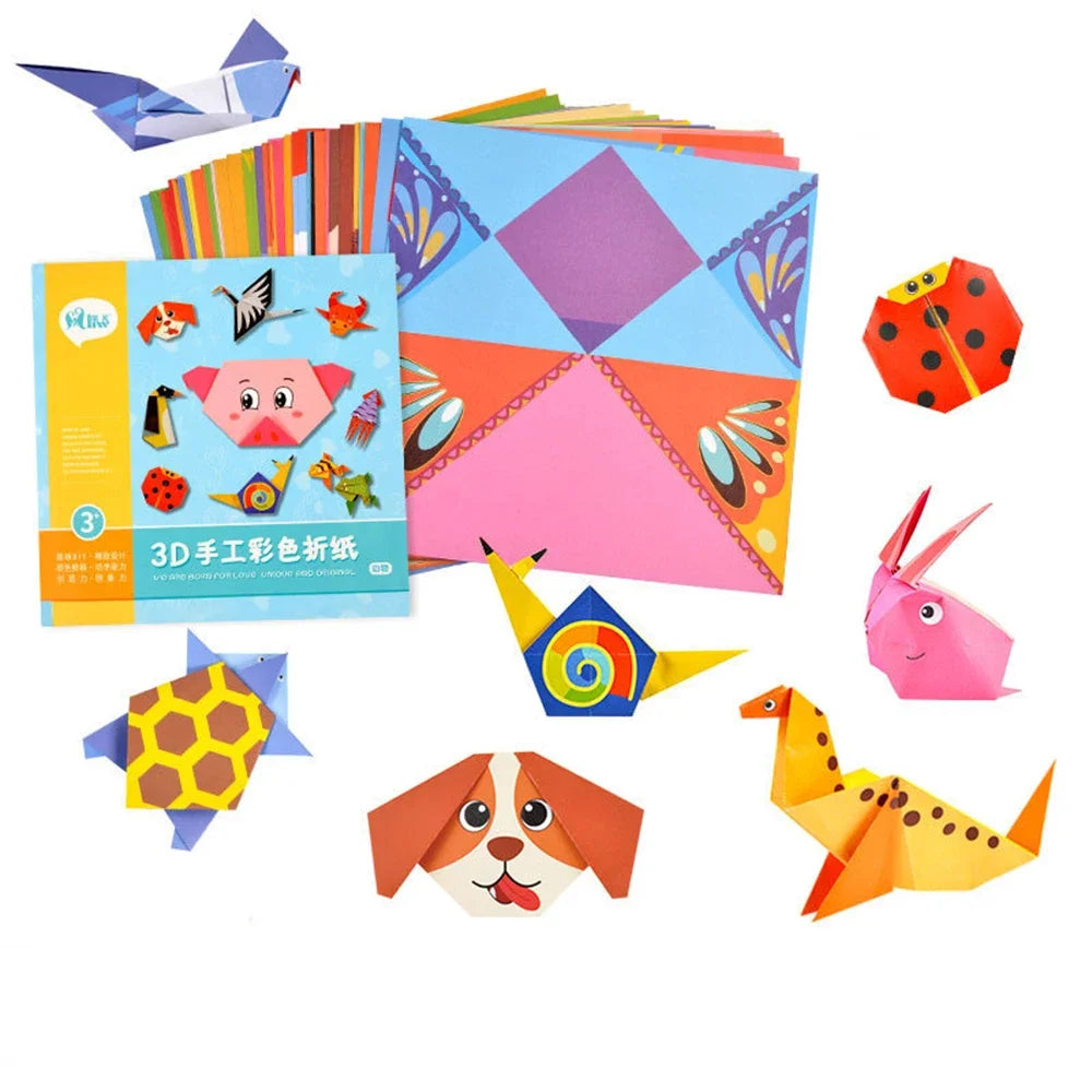 54-Page Montessori 3D Animal Origami Craft Book