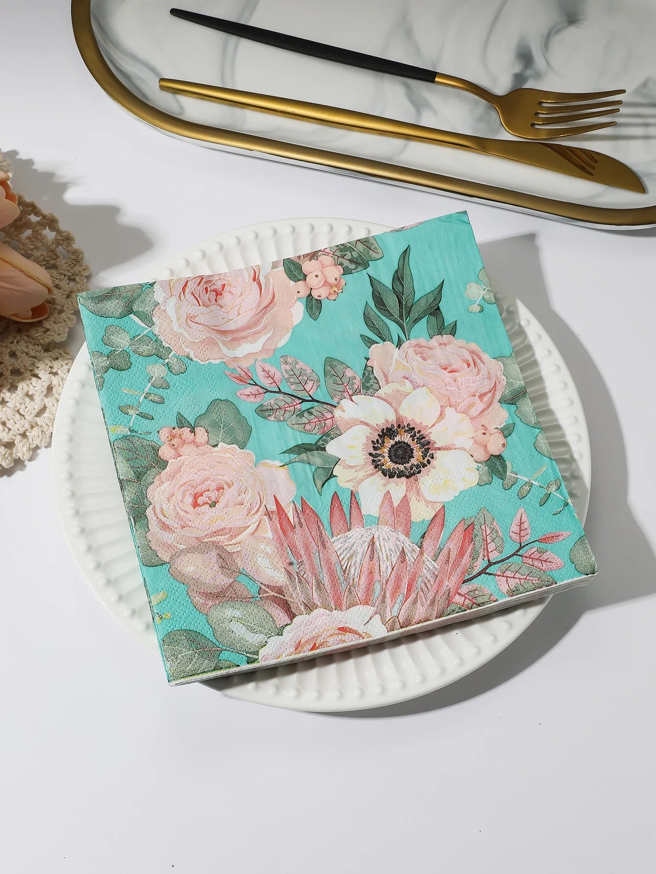 INS Style Floral Paper Napkins