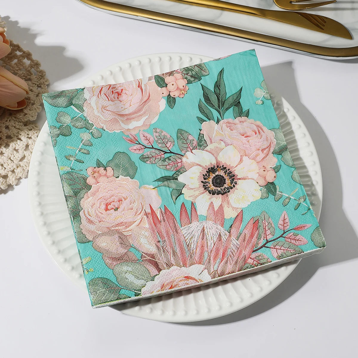 INS Style Floral Paper Napkins