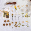 40pcs Vintage Dried Flower & Leaf Stickers – Scrapbooking & Journal Decor