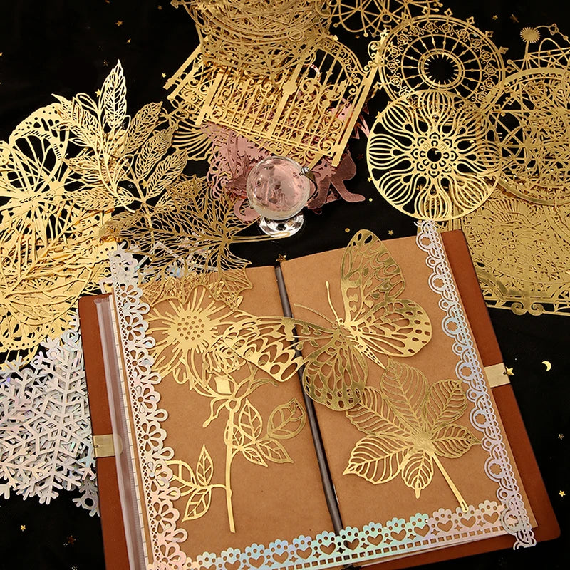 10pcs Bronzing Lace Hollow Scrapbook Craft Paper
