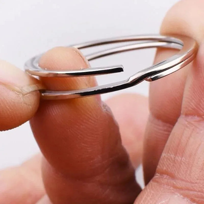 50/500pcs Silver-Plated Metal Blank Keyrings