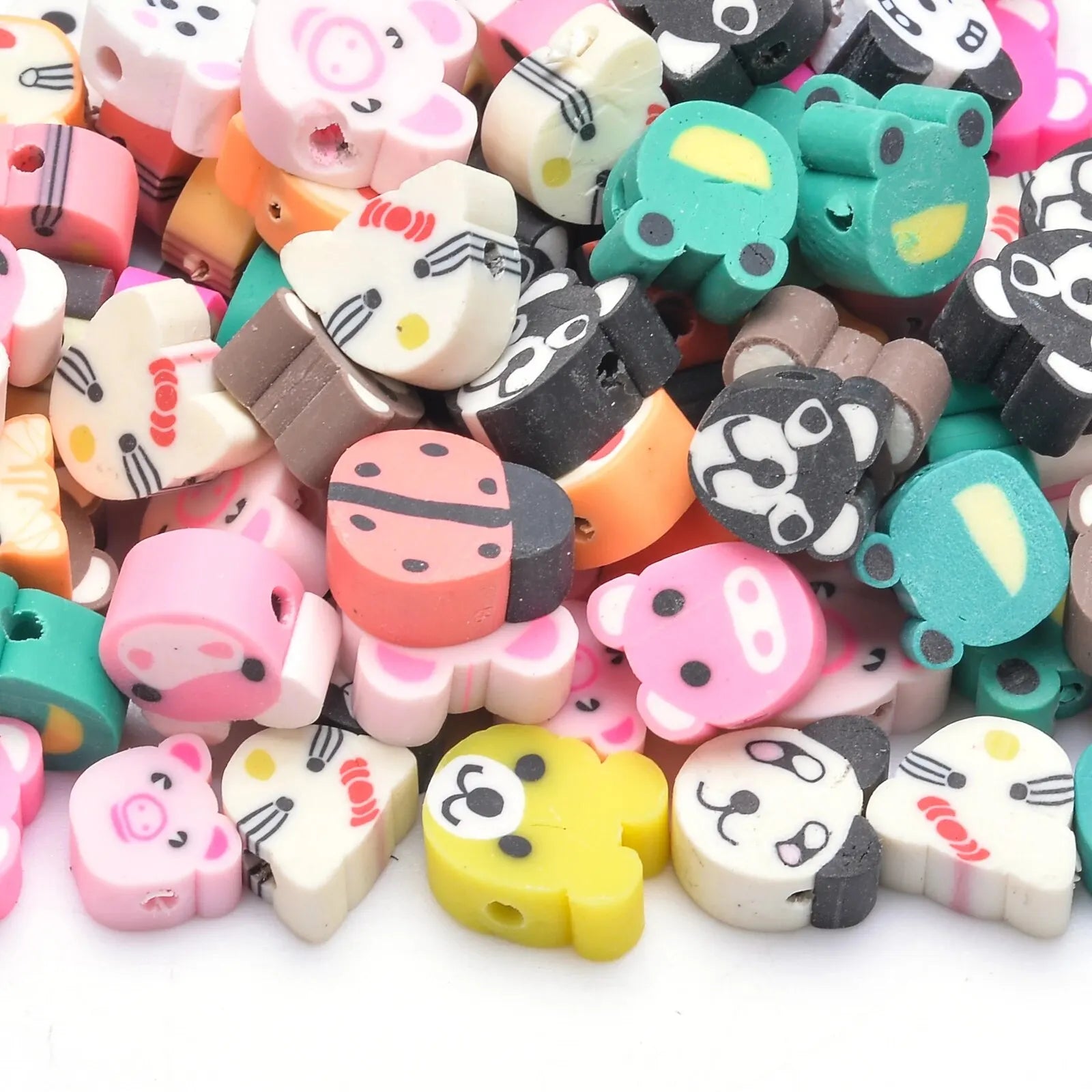30pcs 10mm Heart-Shaped Fruit Polymer Clay Beads