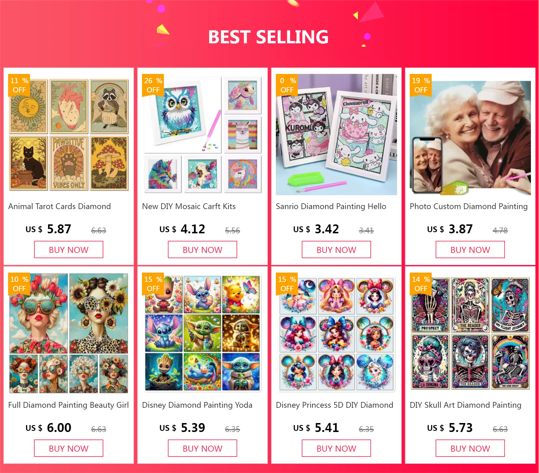 Sanrio Hello Kitty 5D Diamond Painting Kit with Frame