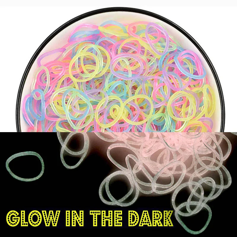 600pcs Glow in the Dark Loom Bands