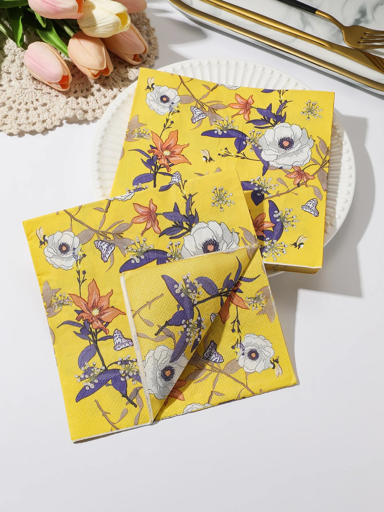 INS Style Floral Paper Napkins