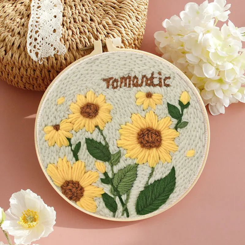 Sunflower DIY Punch Needle Embroidery Kit for Beginners
