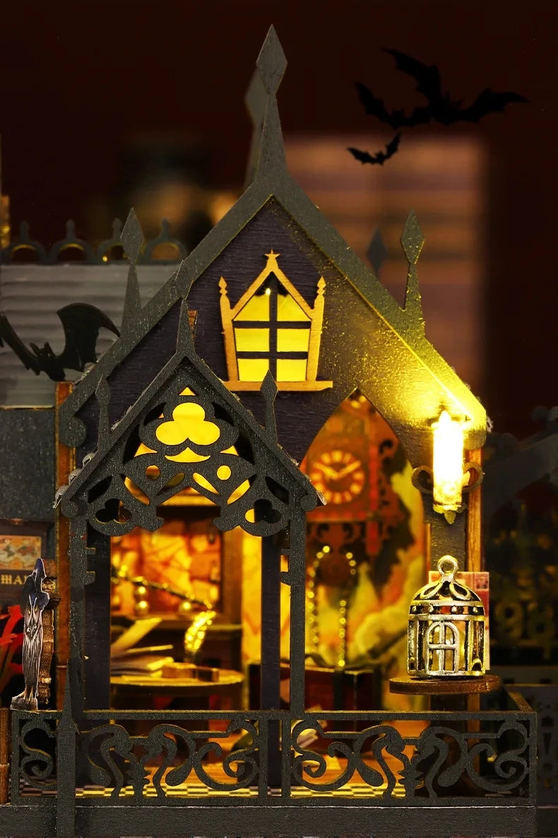 DIY Large Wooden Dollhouse with Miniature Furniture