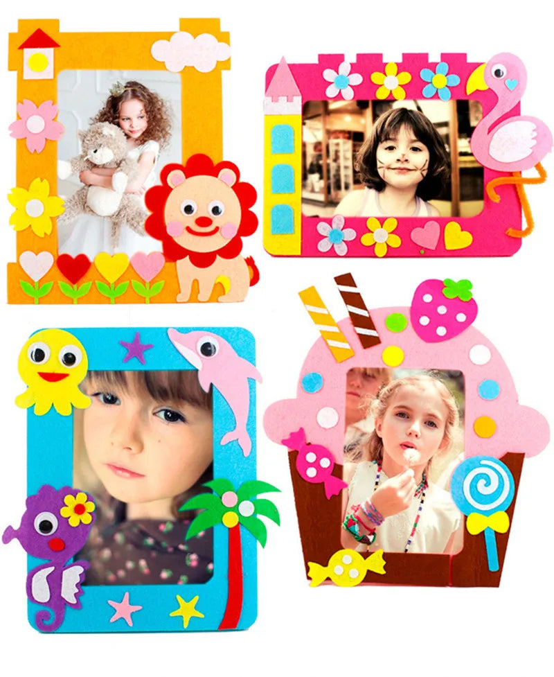 3pcs DIY Cartoon Animal Photo Frame Craft Set
