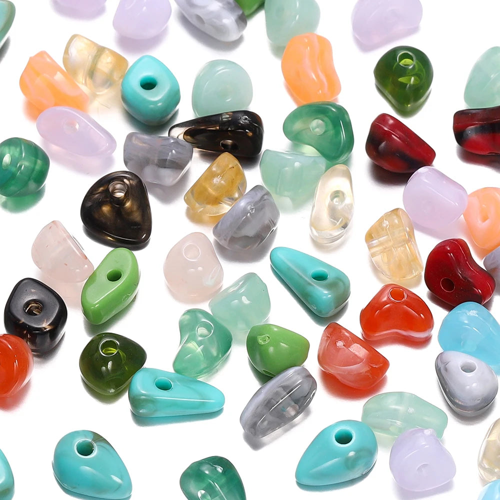 50/100pcs Irregular Imitation Stone Acrylic Spacer Beads